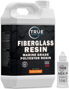 True Composites Fiberglass Resin Polyester Resin Marine Grade Resin 1 Gallon with MEKP Hardener Polymer Resin Fiberglass Repair Kit Laminating Resin for Wood Boat Building and Repair