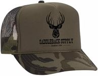 Saddleback Supply Foam Snapback Trucker Hat Deer Hunting Logo-Dark Camo/b