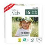 Eco by Naty Nappy Pants - Hypoallergenic and Chemical-Free Pull Ups, Highly Absorbent and Eco Friendly Training Nappies for Boys and Girls (Size 6 – 18 Count)