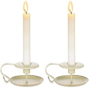 Nuptio 2 Piezas Candelabros de Hierro Retro, Candelabro Cónico para Mesas, Soporte de Luz Vela Vintage Navidad Halloween Boda Comedor Regalo de Inauguración de la Casa