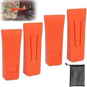 Intckwan 6" Cunei di Abbattimento per Motosega con Punte, ABS Cunei di Spacco per Legno con Sacchetto, Accessori Forestali Forestali, Strumento Accessorio per Boscaioli (4 Pezzi)