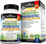 Prebiotics and Probiotic with Whole Food Enzymes for Adults Women & Men - Probiotics Lactobacillus Acidophilus - Digestive Health Capsules Shelf Stable Supplement - Non-GMO Gluten & Dairy Free -30ct