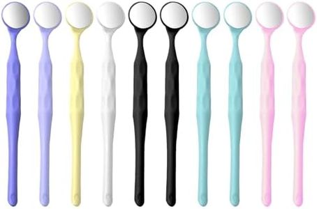Angzhili 10 Pcs Double Sided Mouth Mirror,Dental Oral Mirror,Colorful Dental Examination Mirror,Oral Care Tools (Two-Sided)