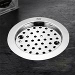 Ruhe® Round Flat Cut Floor Drain | 304-Grade Stainless Steel Drain Jali | 5 inches | Floor Drainer with Cockroach Trap/Jali & Lock