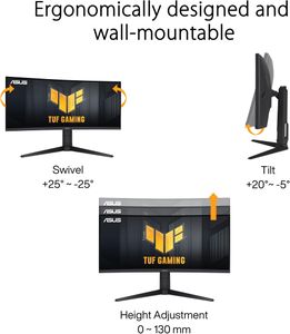 ASUS TUF 34" Curved Gaming Monitor – UltraWide WQHD Display