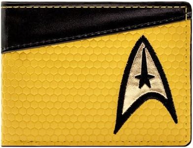 USS Starfleet Emblem Final Frontier Command Uniform Billetera/Cartera Bi-Fold Bolsillo para Monedas & Tarjetero, Amarillo