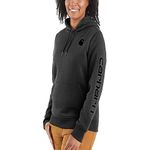 Carhartt Women's Clarksburg Graphic Sleeve Pullover Sweatshirt (Regular and Plus Sizes), Carbon Heather, X-Large