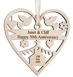 Alphabet barn Personalised Anniversary Plaque For Couple Husband Wife Golden Silver Ruby Sapphire 1st 5th 10th 25th 30th 40th 50th Engraved Present Mum Dad 12.5cm