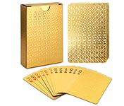 EAY Playing Cards Luxury Waterproof 24K Gold Diamond Foil Poker Carta Gold Playing Cards, Deck of Cards Plastic Playing Cards Waterproof Deck Cards