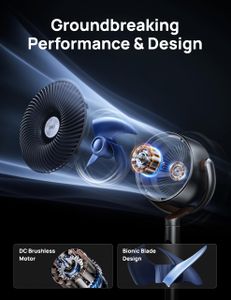 DREO Standing Fan 20dB – 120° Omni-Directional, Remote, 8 Speeds, 35-40" Adjustable