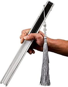 JUNMIN Kung Fu Aluminum Alloy Folding Fan - Male Iron Fan with Bamboo Core - Gift Item