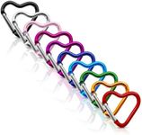 10 Pcs Heart Carabiner Clip for Keys - Mini Keychain Clips for Backpacks, Small Carabiners and Key Chain Hooks