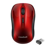 LeadsaiL Wireless Mouse Silent 2.4G USB Computer Mouse Compact Optical Cordless Mouse Mini Quiet Wireless Mice, Noiseless, 4 Buttons, 3 Adjustable DPI Mobile Mouse for PC/Laptop/Windows/Mac/Linux