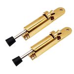 Kickdown Door Stop 2-Pack Easy Step Door Stopper Spring Loaded Telescopic Step On/Off Door Stopper Rubber Adjustable Heavy Duty Door Locks Holder Stop/Release by Foot (Bright Gold)