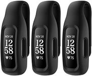 EEweca 3-Pack Clip Case Accessory for Fitbit Inspire 3/Inspire 2, Black+Black+Black