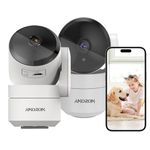 AMOROM Indoor Security Camera 360° Pet Dog Cameras with Motion Detection, Pan/Tilt, Night Vision, 1080P, 2-Way Audio, Privacy Mode, Works with Alexa/Google Home, 2.4GHz Wifi, 2 Pack