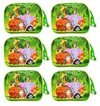 Asera Unisex Birthday Return Gifts Sling Bag/Picnic Bag Cartoon Theme Bags For Kids (Jungle Theme Set Of 6 Pcs), Multicolour