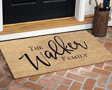 Personalized Family Name Coir Coconut Husk Doormat Door Mat 18x30 or 24x36 (24"x 36")