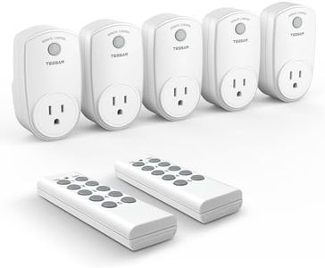 Remote Control Outlet, TESSAN Wireless Electrical Plug Switch for Lights, Lamps, Fans, 100ft RF Range Indoor Remote Controlled On/Off Switch, 1200W (2 Remote + 5 Outlet), 5 Pack