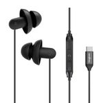 Hearprotek Sleep Earbuds, USB C Earphones Headphones with Microphone-Silicone Noise Isolation Type C Earbuds Sleep Buds for Android Phone, Ideal for Sleeping, Snoring