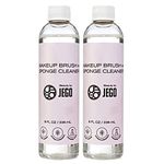 JEGO Makeup Brush Cleaner Solution - Sponge Cleaner - Make Up Brush Liquid Cleanser - Hypoallergenic & Plant-Based Solution Removes Makeup, Dirt, & Oil - 472 ml (Set of 2)