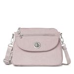 Baggallini Calais Crossbody Bags for Women 10x7 Lightweight Water-Resistant Travel Purse W/RFID Protection, Blush Shimmer, One Size