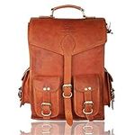 Brown Leather Rucksack by Leather N