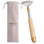 Aznrszy Best Telescoping Back Scratcher, Back Scratcher for Women Men Kids with Wood Handle, Steel Massage Roller, Wide Claw, Handheld Head Scratcher Back Massager Extend Up to 24Inch