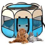 MAK7 ONLINE BIZ Dog House Portable Folding Pet Tent Dog Cage, Tent House Large Tent and Playpen, Octagonal Design Pet Tent and Dog Tent. Size 114CM * 114CM * 58cm - Xtra Large Size (Multi -Colors)