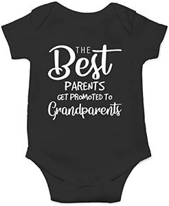The Best Parents Get Promoted to Grandparents - Funny Baby Essentials Bodysuit - Baby Boy Romper, Black