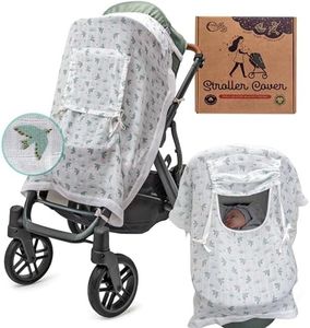 Muslin Baby Car Seat Cover & Stroller Cover: 100% Organic Cotton Breathable Infant Carseat Cover for Boys & Girls, Boho Privacy Cover, Bassinet & Stroller Shade, Baby Carseat Canopy & Stroller Set