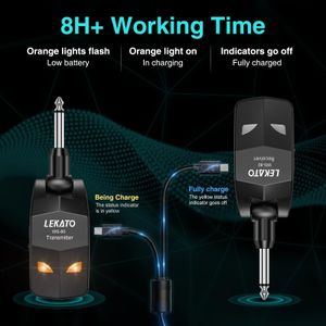 LEKATO Wireless Guitar System – Rechargeable Transmitter & Receiver