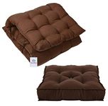 Heart Home Soft Home Microfibre Cushion Long and Square Chair Pad Cushion for Indoor/Outdoor Home Office Garden D�cor(Brown, 46 x 16 inches, Set of 2)-HEART11921