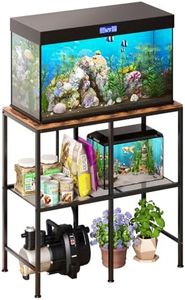 20-29 Gallon Fish Tank Stand, Aquarium Stand with 2-Tier Storage Shelves, 31.5”L x 15.7“W, 6-Leg Metal Frame for Reptile Breeder Turtle Terrarium Stand, 400Lbs+, Suitable for Home Office Display Art