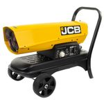JCB 70,000 BTU / 20 kW Diesel Space Heater, Portable Industrial Heater for Workshop, Garage or Site Use, Dual-Fuel Kerosene & Diesel, Adjustable Thermostat, 496 m³ Coverage