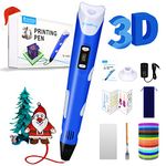 Sunfuny 3D Pen Kid, 3-Dimensional Printing Pen with 150ft 15 Color 1.75mm PLA Filament Refill, 3-D Drawing Printer Pencil Set, Stylo Impression 3D Crayon Craft Kit Gift for Christmas, Kids, Dark Blue