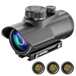 Afranti Red Dot Sight Scope Red Green Blue 3 Brightness Settings Rifle Scope with 20mm Weaver/Picatinny Rail Mount and Protector Covers for Hunting