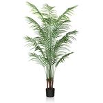 CROSOFMI Artificial Areca Palm Tree 5.5Feet Fake Tropical Palm Tree, Perfect Faux Dypsis Lutescens Plants in Pot for Indoor Outdoor House Home Office Garden Modern Decoration Housewarming Gift