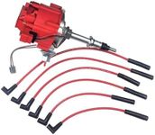 A-Team Performance - HEI Distributor Red Cap and Spark Plug Wires Red Set - Compatible with AMC Jeep Inline 6 Cylinder 232 258 CJ5 CJ7