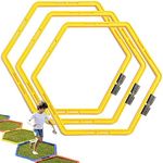 CZ-XING Hexagon Agility Ring Training Circle Ring Speed Agility Ladder Physical Training Ring Football Footwork Trainer Hurdles Agility Ladder Fitness Equipment Multicolor Training Ring 3Pcs (Yellow)