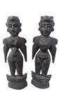 Marapachi Bommai Wooden Dolls, Set of 2, Black (6 INCH)