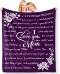 Levens Gifts for Mom Blanket - I Love You Mom Gifts from Daughter Son for Mother, Unique Birthday Mothers Day Thanksgiving Gifts for Mom, Double Sided Printed Blanket Purple 50"x60"