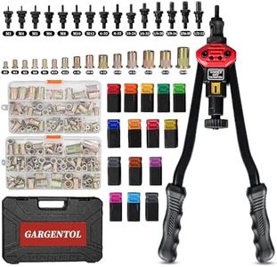 GARGENTOL Rivet Nut Tool Kit, 16-Inch Rivnut Tool with 15 Metric & SAE Mandrels and Rivet Nut Gun, 200pcs Rivnut Tool Kit Assortment, Nutsert Tool Kit with Carrying Case