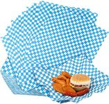 200 Sheets Wax Deli Paper Sheets for Food 12 x 12 inch Checkered Dry Waxed Deli Paper Sheet for Sandwich Paper Liner, Food Basket Liners, Food Wrapping (Blue-White)