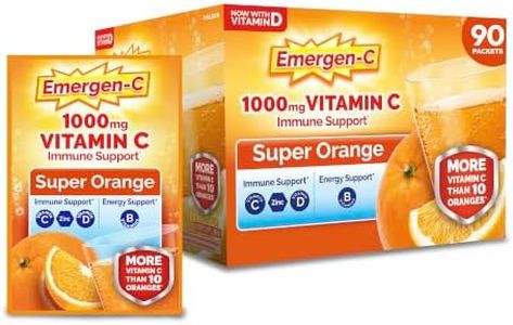 Emergen-C Vitamin C 1000mg Immune Support Powder, Orange, 90 Packets