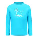 Big Kids Swim Shirt Boys Long Sleeve Rash Guard Shirts UPF 50+/Sun Protetion Swimsuits Blue Size 10