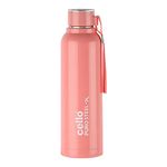 Cello Puro Steel-X Benz 900 Inner Steel Insulated Water Bottle 900 ml, Peach | ISI Certified, BPA Free, Leakproof | Sturdy & Durable | Ideal for Office, College, Gym, Cycling, Camping & Outdoor Sports