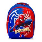 Ronaldo School Bags Spiderman 14 Inch Cartoon Character Printed Backpack best for Boys and Girls 3-6 Years (Spider-man Royal Blue)