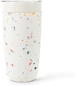 W&P Porter Insulated Tumbler 20 oz | No Metallic Aftertaste Ceramic Coated for Water, Coffee, & Tea | Wide Mouth Vacuum Insulated | Dishwasher Safe, Terrazzo Cream