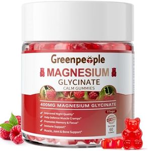 GREENPEOPLE Magnesium Glycinate Gummies 400mg - Sugar Free Magnesium Potassium Supplement with Magnesium Malate, Vitamin D, B6, and CoQ10 for Calm Support & Sleep for Adults - Raspberry Gummies